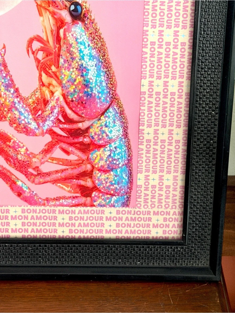 Glitter Crawfish Champagne Cocktail Sparkle Bonjour Mon Amour Canvas Print Art